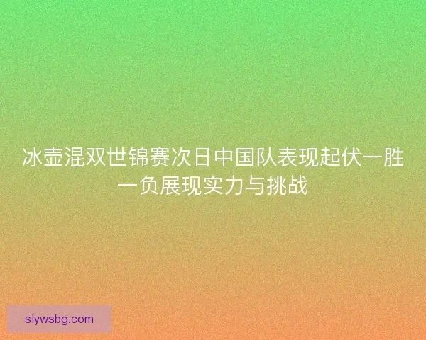 冰壶混双世锦赛次日中国队表现起伏一胜一负展现实力与挑战